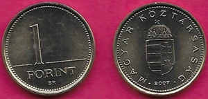 HUNGARY 1 FORINT 2007 BP BU CROWNED SHIELD OF HUNGARY AND THE DATE BELOW,Obverse - Picture 1 of 1