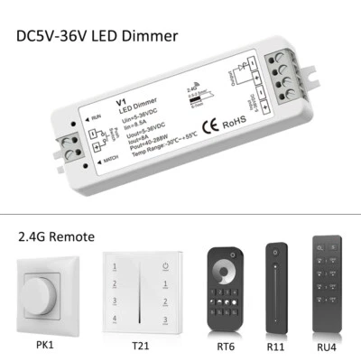 DC5-36V Funk LED Dimmer Control 2.4G 1/4zone RF Touch Fernbedienung für LED Lamp - Bild 1 von 4