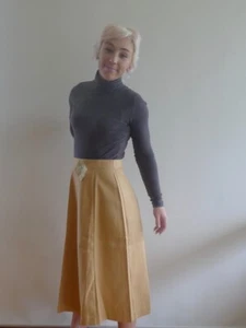 Vintage 70s unused 19 S beige flared midi skirt ‘Tootal’ tags NOS - Bild 1 von 6