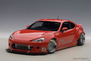 TOYOTA 86 ROCKET BUNNY RED WITH GOLD WHEELS BY 1:18 AUTOart 78757 New In Box 
