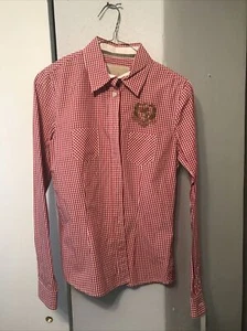 Bogner Fire And Ice Plaid Red Button Women Shirt 6/36 24 Inch Length, 36 Bust - Picture 1 of 9