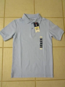 NWT ~ BOYS IZOD PALE BLUE POLO SHIRT ~ Medium (10-12) ~ 32" Chest ~ $20 - Picture 1 of 3