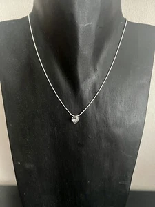 Colgante cubo con piedra de cristal con cadena de serpiente - Imagen 1 de 2