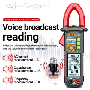 Medidor de abrazadera digital inteligente multímetro de transmisión de voz CA CC voltios °C/°F probador - Imagen 1 de 20