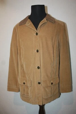 LL BEAN M Reg коричневый вельвет поле куртка сарая Chore пальто клетку фланели с подкладкой  - Изображение 1 из 4