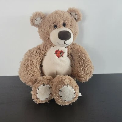 FIRST & MAIN EMBROIDERED HEART TEDDY BEAR PLUSH MICROSUEDE PAWS  - Image 1 of 4