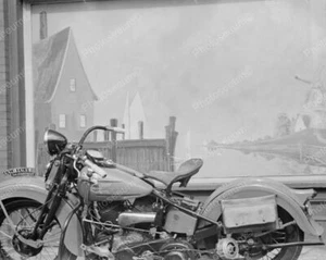 Harley Davidson Police Motorcycle 1937 U Model Vintage 8x10 Reprint Of Old Photo - Picture 1 of 1