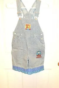 Girl's size 7 overalls Thomas the Train embroidered patch and double ruffles - Picture 1 of 8