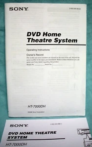 ORIGINAL Sony HT-7000DH Home Theater System Owners Manual & Connection Diagram - Picture 1 of 3