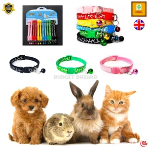 ADJUSTABLE CAT DOG COLLAR Bell Small Kitten Pet Puppy The Moo/Cow Patern Collar - Picture 1 of 17