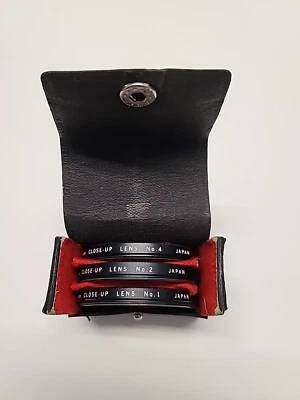 Vintage Vivitar 55mm Close-Up Macro Lenses ~ Set of 3 in Leather Case ~ Japan - Image 1 of 2