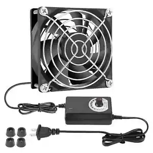 80mm Small Computer Fan with AC Plug 110V 120V 220V 240V Fan with Speed Cont... - Picture 1 of 6