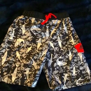 Adidas boys swim suit trunks size large shark - Picture 1 of 5