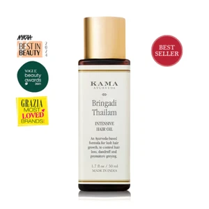 Aceite capilar intensivo Bringadi Thailam - para cuero cabelludo y cabello con Bhringraj, hierbas puras - Imagen 1 de 23