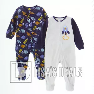 2-pack Boy's Kids Headquarters Pajama Blanket Sleeper Bear Rocket 6M 9M 12M 4T - Picture 1 of 4