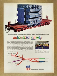 1964 Union Pacific Railroad Electrical Equipment Rail Flatcar vintage print Ad - Picture 1 of 1