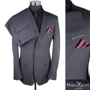 Marc Ecko 2 Piece Suit Mens L (42) Gray 2 Button Pinstripe jacket Pants 36X28 - Picture 1 of 15