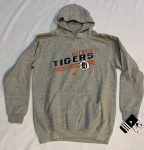 NWT Detroit Tigers Distressed Look Hoodie Sweatshirt by adidas  Boys LARGE 14-16 - Picture 1 of 5