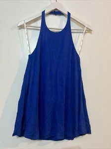 KOOKAI BLUE HALTER TOP SZ 2 (A27 - Picture 1 of 4