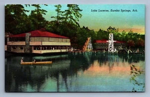 Postcard Vtg Arkansas Lake Lucerne Eureka Springs - Picture 1 of 2