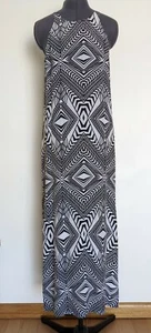 Thurley Maxi Dress Silk Black White Geometric Sleeveless Designer Size 6 8 - Picture 1 of 7