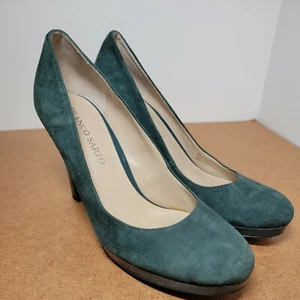 FRANCO SARTO Balada Womens Size 9M Heels Platform Pumps Dark Green Suede - Picture 1 of 10