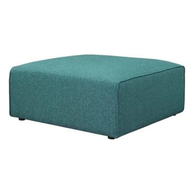 Modway Mingle Modern Style Polyester Fabric Ottoman in Teal Blue Finish - Image 1 of 4
