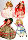 (4) Nancy Ann Storybook Dolls Bisque 5" Put The Kettle On We'll All Have Tea