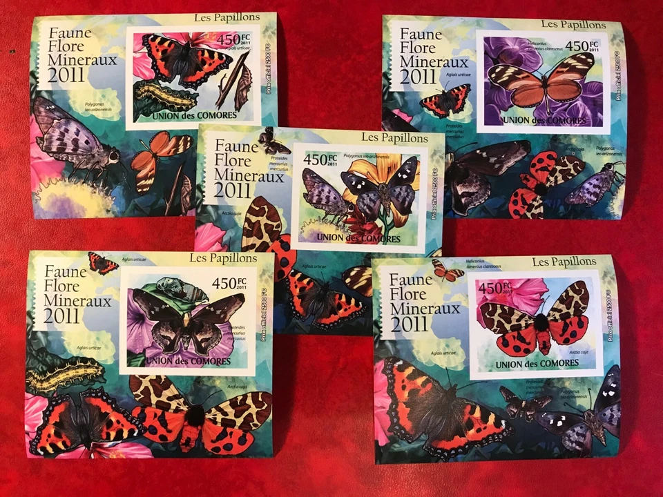 COMORES COMORAS 2011 MNH IMPERFORADO X 5 LES PAPILLONS MARIPOSAS 03 Foto 1 de 1