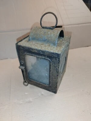 TRES VIEILLE LANTERNE A BOUGIE TÔLE 19e SIECLE CALECHE ECLAIRAGE ART POPULAIRE  - Photo 1/4