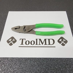 Snap-on Tools USA GREEN 8" Talon Soft Grip FlankJaw Slip-Joint Pliers HJ47ACF - Picture 1 of 11