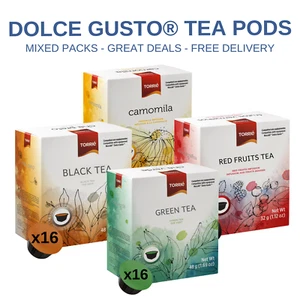 Cápsulas de té compatibles con Dolce Gusto paquetes de hierbas manzanilla fruta sabores verdes ofertas - Imagen 1 de 29