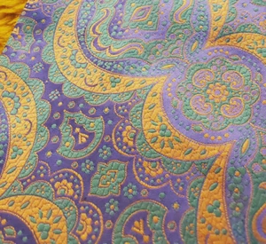 1970s VINTAGE MOD ~MENS TIE WEMBLEY ~GREEN, YELLOW-GOLD, LAVENDER ~PERSIAN ~ 53" - Picture 1 of 10