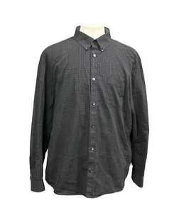 Camisa de vestir Calvin Klein gris a cuadros manga larga con botones bolsillo talla XL para hombre - Imagen 1 de 5