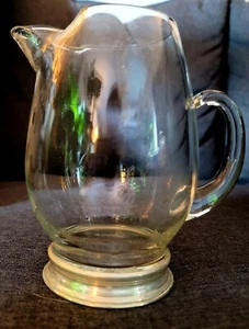 VINTAGE WALLACE STERLING BASE U15 GLASS PITCHER - Picture 1 of 2