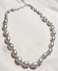 Carolee Vtg.  Silver Oval Shape Bead Necklace 18"