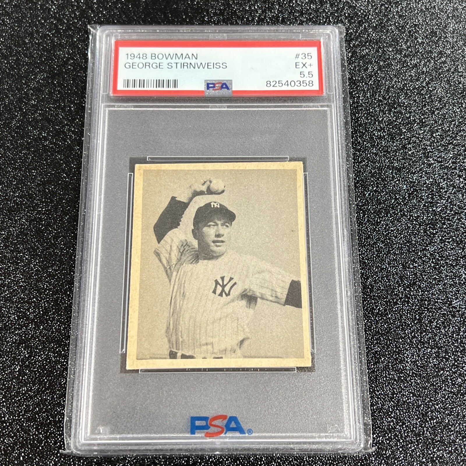 1948 Bowman #35 George Stirnweiss PSA 5.5