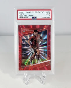 PSA 9 Pedri /99 2021/22 Panini Donruss Road to Qatar Holo Red Laser Spain Rookie - Picture 1 of 3