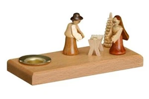 Portavelas nacimiento de Cristo altura aprox. 5 cm NUEVO candelabro madera - Imagen 1 de 1