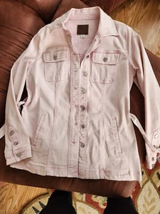 PINK DENIM JACKET very good condition very cute fits medium to large - Picture 1 of 2