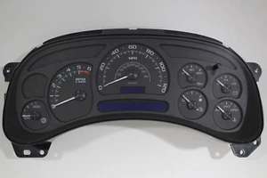 03 04 05 06 GMC SIERRA CLUSTER COMPLETE CUSTOM BLACK ESCALADE STYLE GAUGES WB - Picture 1 of 2