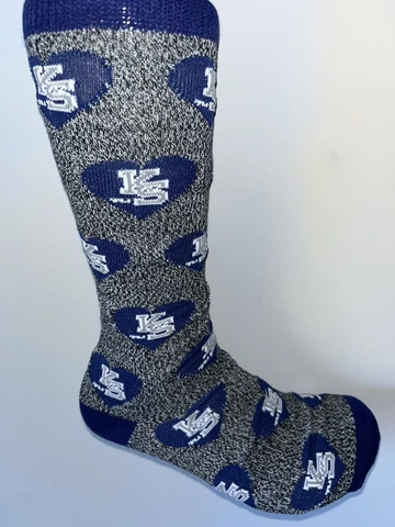 KANSAS STATE WILDCATS NCAA COLLEGE MENS HEARTS LOGO CREW DRESS SOCKS LRG Q Cover