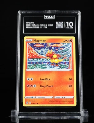 Magmar 19/172 Pokemon Brilliant Stars PSA/TAG 10 **POP 1** - Image 1 of 3