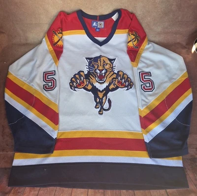 Vintage Starter Florida Panthers Authentic NHL Hockey White Jersey-Size L 90s - Image 1 of 4