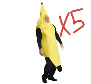 5pc Unisex Adult Funny Yellow Banana Suit Lightweight & Comfy Banana Costume - Picture 1 of 7