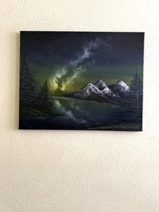 Galaxy Milky Way Space Original Oil Landscape Oil Painting 16x20in - Picture 1 of 2
