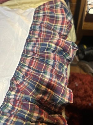 Vintage RALPH LAUREN Garrison Plaid Twin Bed Skirt Dust Ruffle  - Image 1 of 4