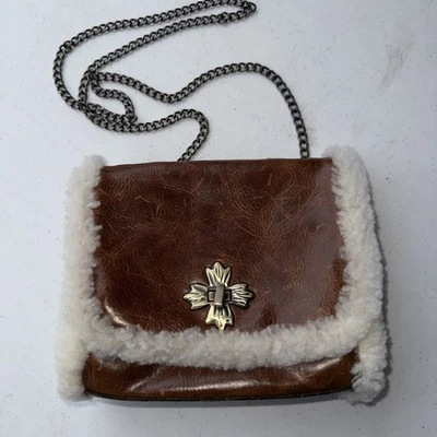 Patricia Nash New Leather And Shearling Handbag Crossbody - Image 1 of 4