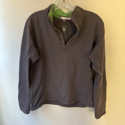 Ibex Jacket Womens Med Merino Wool Half Snap Activewear Warm Long Sleeve Hiking - Image 1 of 4