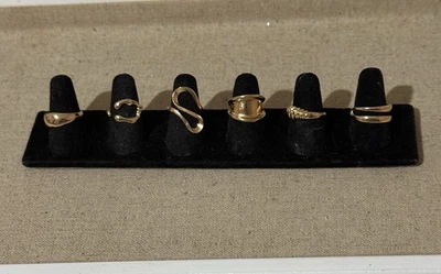Lote de 6 anillos de oro de acero inoxidable para mujer bohemio moda anillo al por mayor Foto 1 de 2